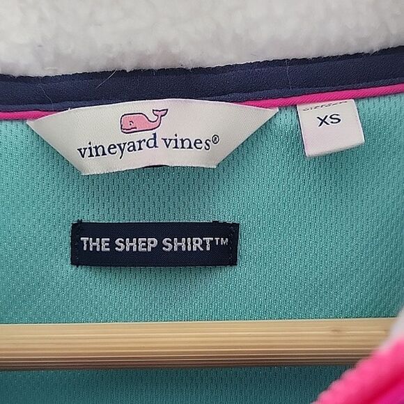 Vineyard Vines The Sherp Shirt Blue Multi Pullover Sweatshirt 1/4 zip women's XS - Picture 5 of 7